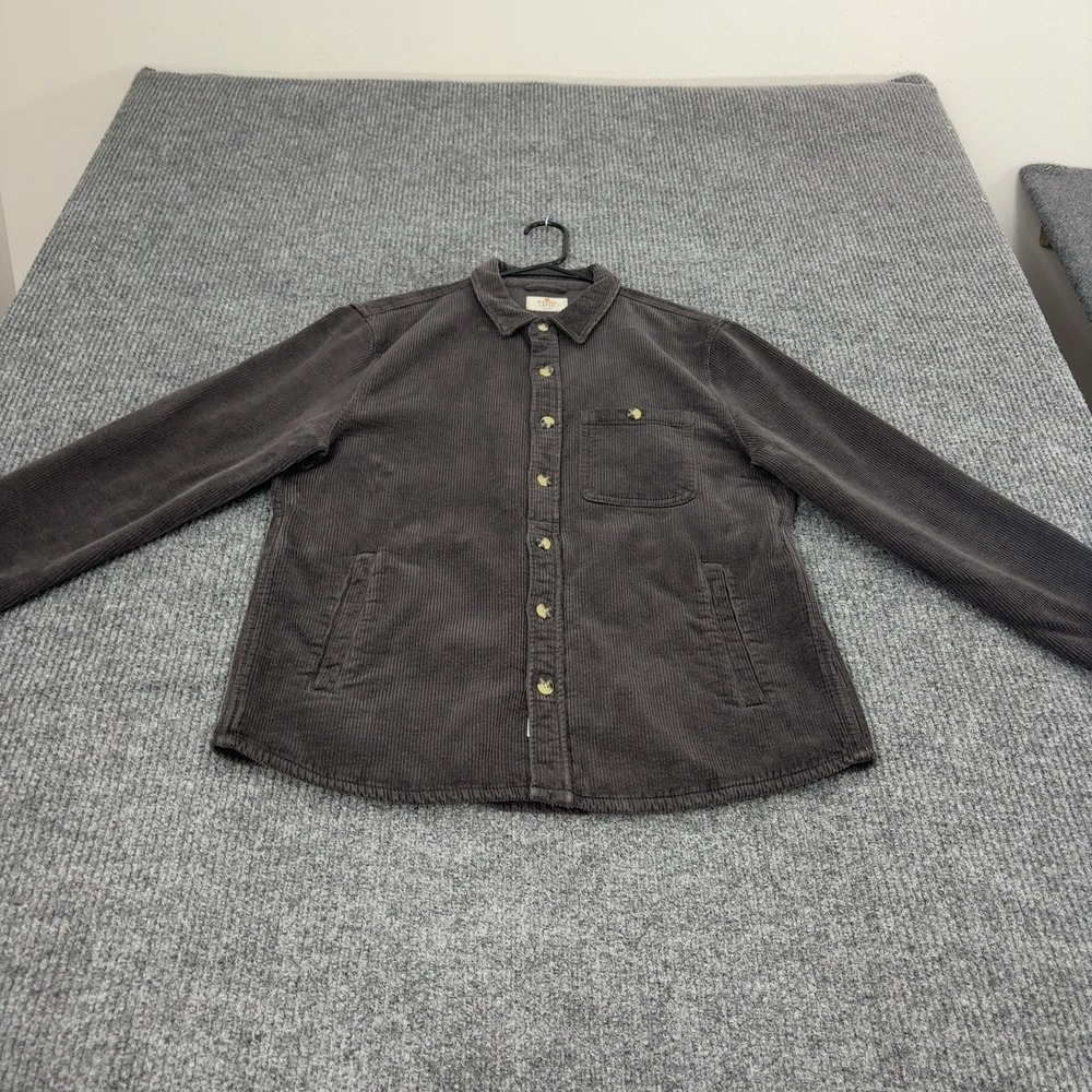 Marine Layer Shirt Jacket Mens M Dark Gray Cotton Corduroy Button Down Casual